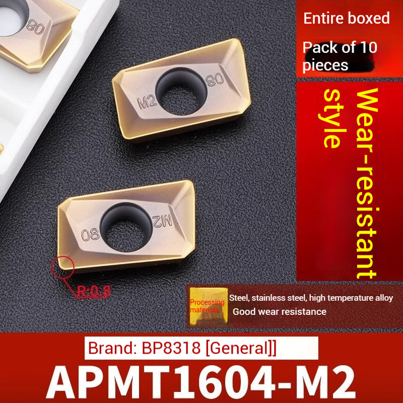 1026-CNC milling inserts APMT1135 carbide 1604 milling inserts fast feed R0.8 coated rough milling cutter grains Shandong Denso Pricision Tools Co.,Ltd.